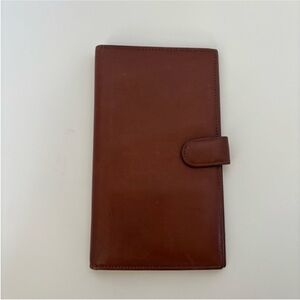 Bally Travel Bifold Wallet Slim Card Holder Luxury Brown Leather Made in Italy